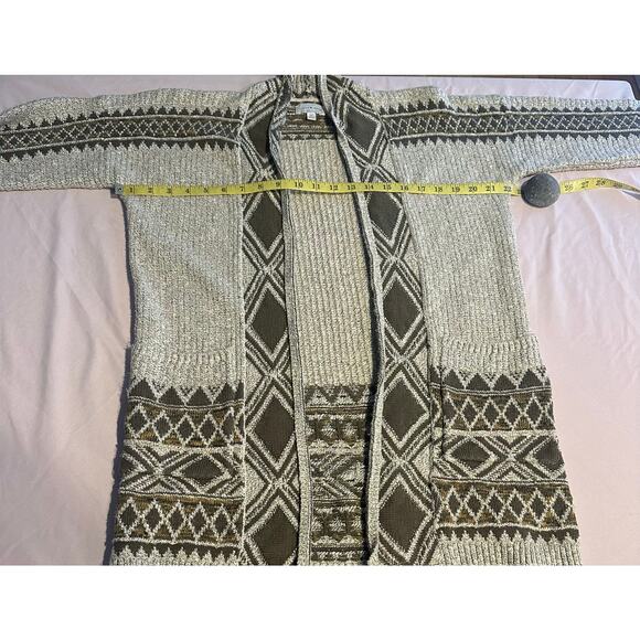 Lucky Brand Open Front Border Cardigan with Pockets Womens Size Women’s Small - Picture 3 of 6